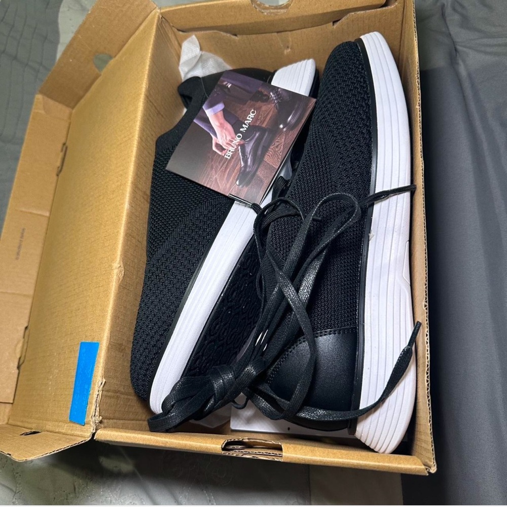 BRUNO MARC Mens Lightweight Casual Shoes Black Size 9
